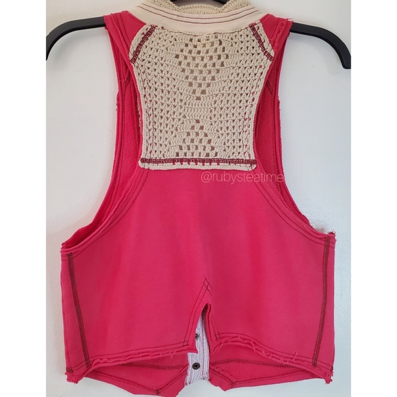Barbiecore Pink, Barbie, PEOPLE Boho Festival Pink Knit & Crochet Vest - Picture 6 of 14